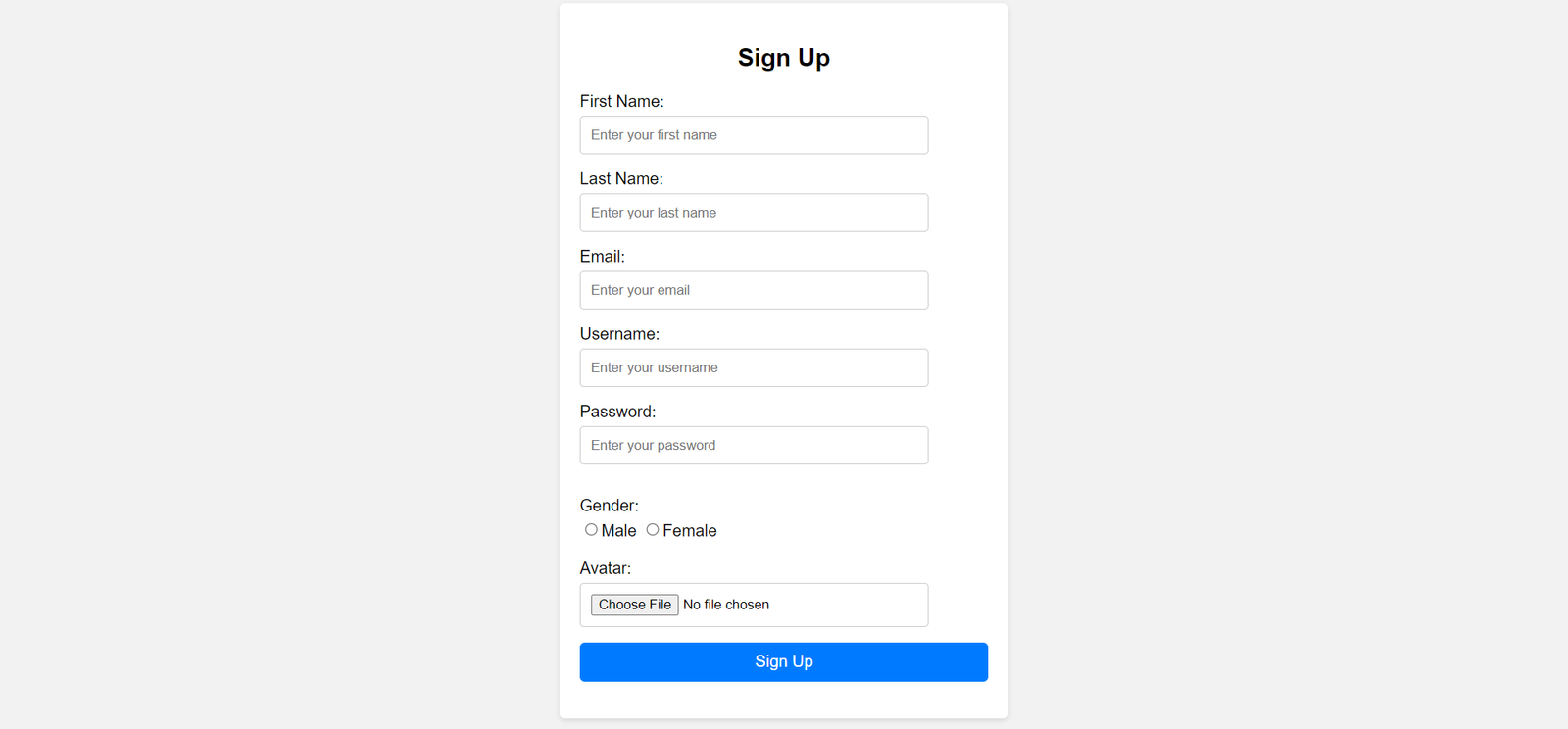 Mystic Marketplace account sign-up form
